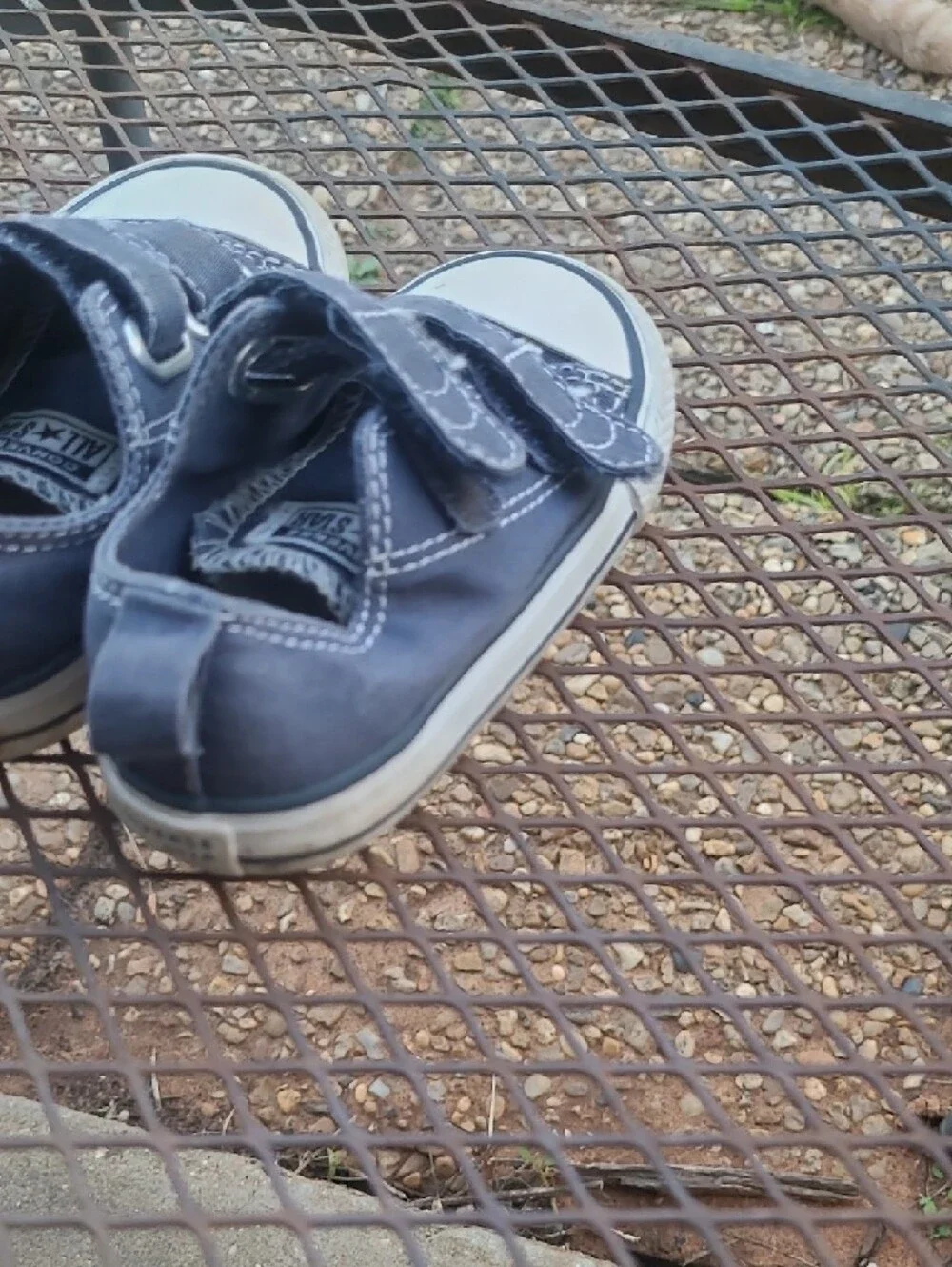 Converse Kids' Blue Canvas Double-Strap Sneakers Size 6